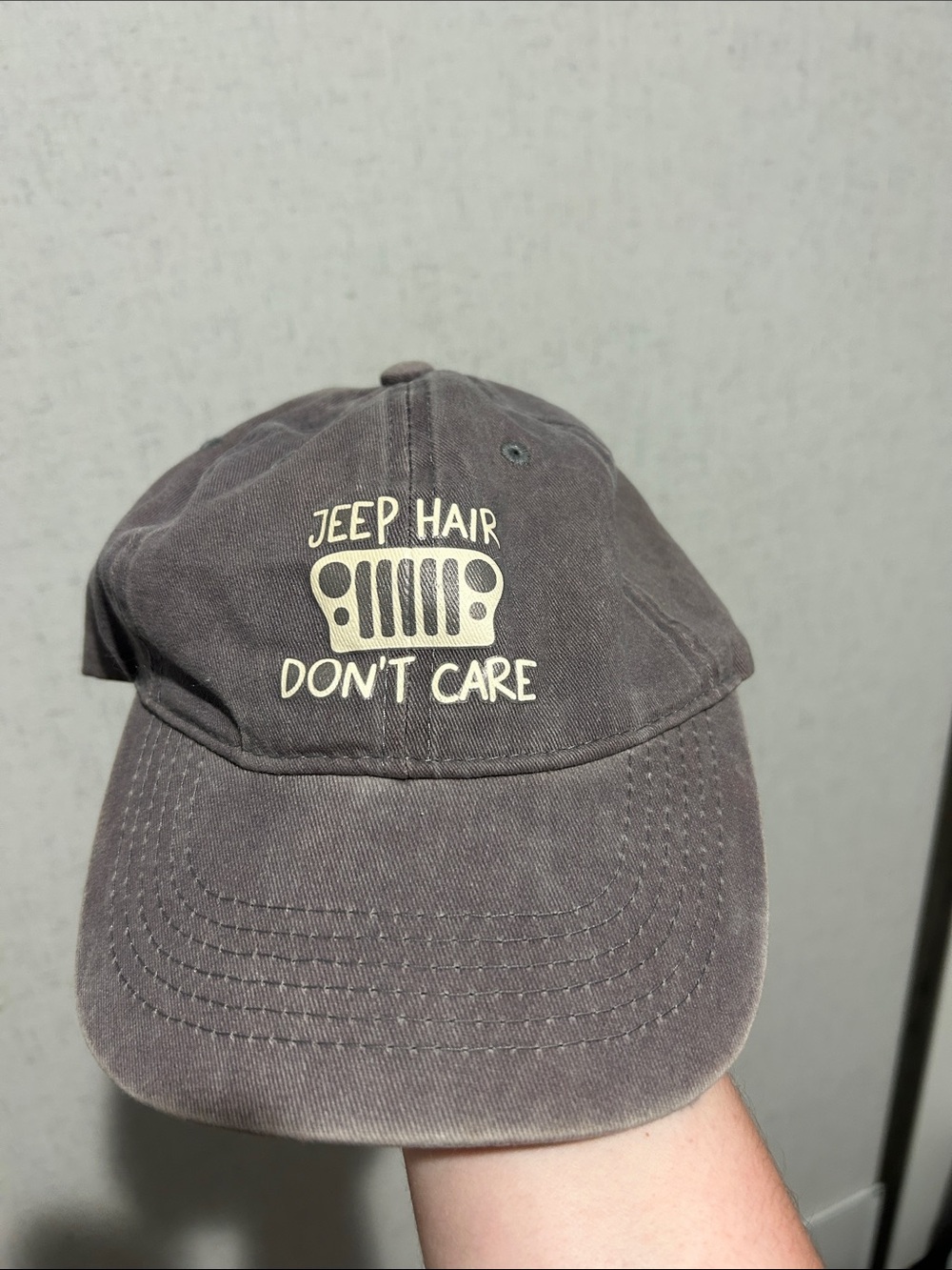 Jeep Charcoal Gray 'Jeep Hair Don't Care' Cotton Baseball Cap